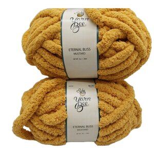 Yarn Bee Eternal Bliss Mustard 28 Yds 8oz Yarn Crochet Knitting Knit Set Of 2